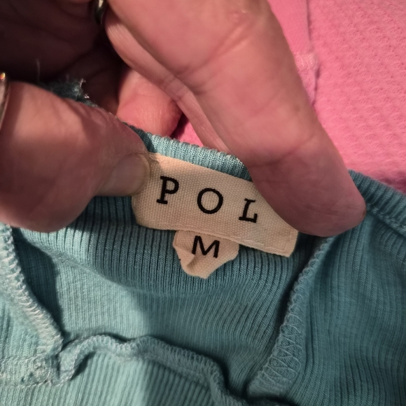 POL Turquoise Ribbed Sports Bra - Picture 4 of 5